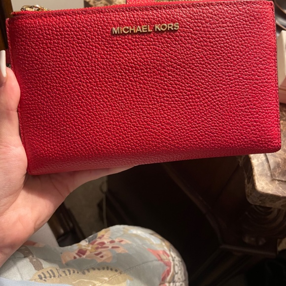MICHAEL KORS Adele Leather Smartphone Wallet | color: lacquer red BRAND NEW - Picture 9 of 9